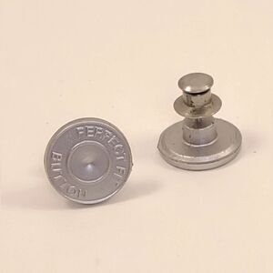 Button Pins for Jeans Jean Buttons Pins No Sew Set of 2 Replacement Silver